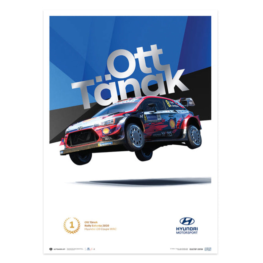 Automobilist Hyundai Motorsport Rally Estonia 2020 Ott Tänak Print Poster