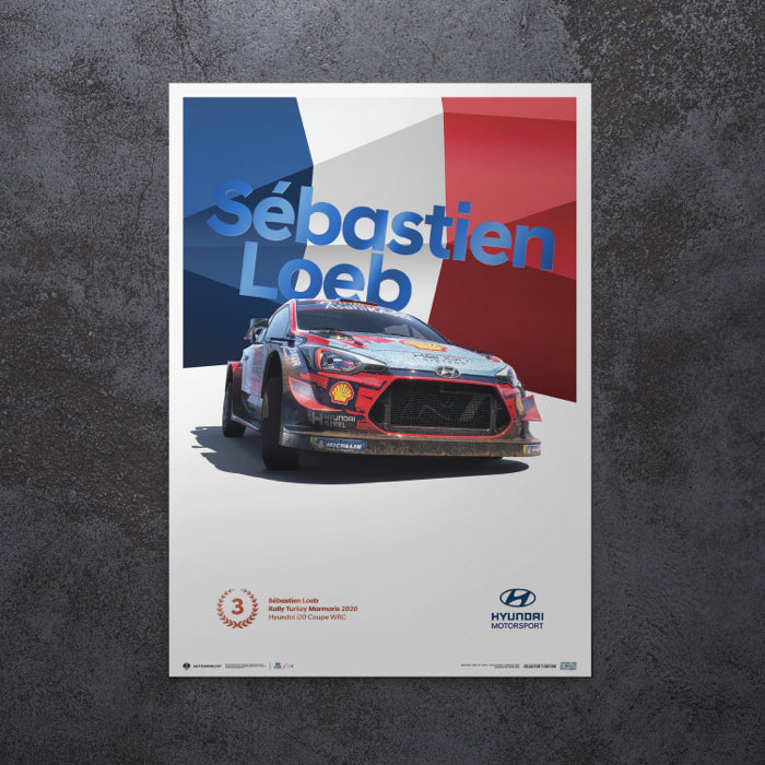 Automobilist Hyundai Motorsport Rally Turkey 2020 Sébastien Loeb Print Poster