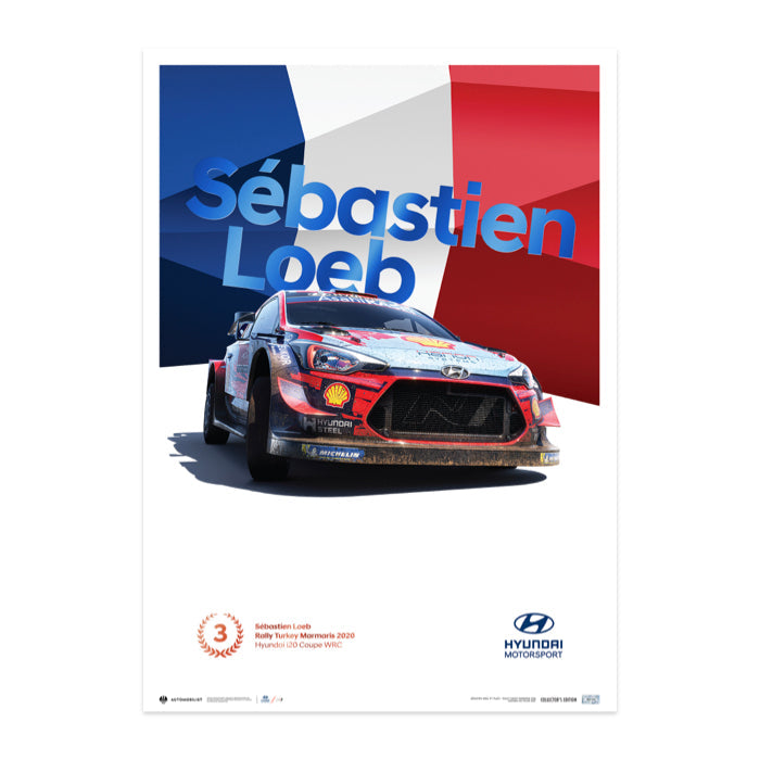 Automobilist Hyundai Motorsport Rally Turkey 2020 Sébastien Loeb Print Poster