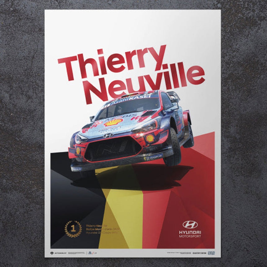 Automobilist Hyundai Motorsport Rallye Monte Carlo Thierry Neuville Print Poster