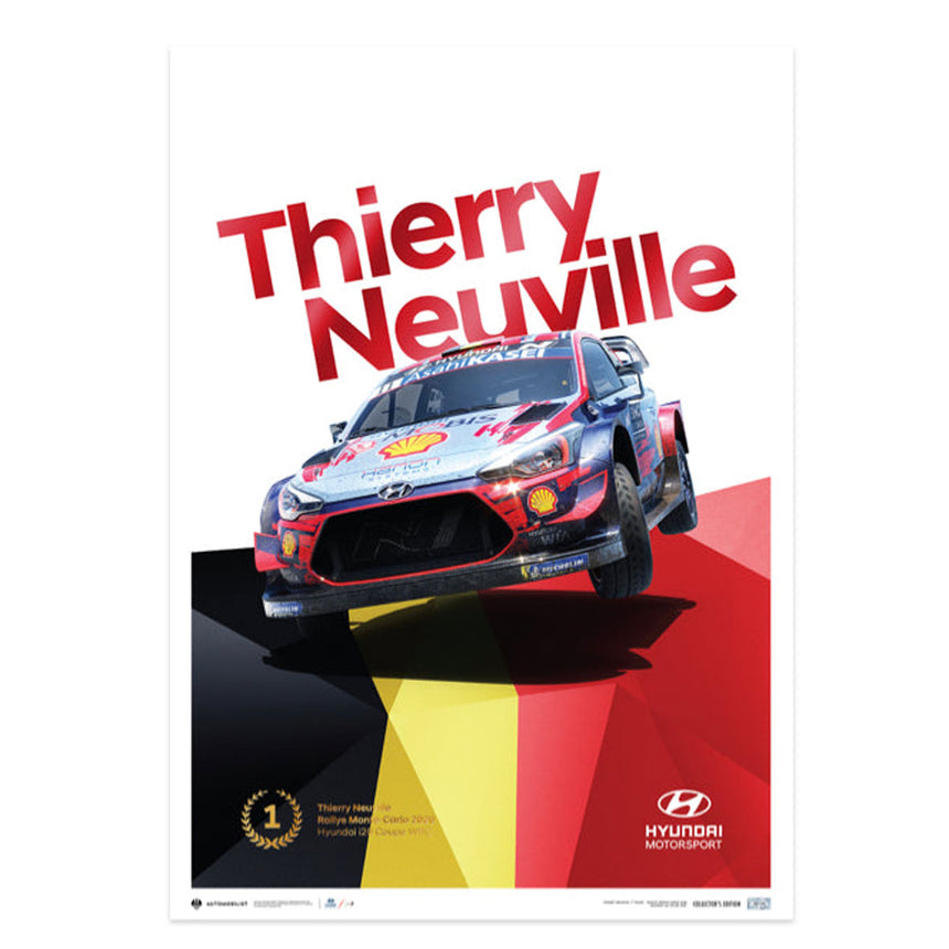 Automobilist Hyundai Motorsport Rallye Monte Carlo Thierry Neuville Print Poster