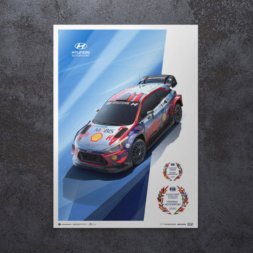 Automobilist Hyundai Motorsport WRC Champions 2019 & 2020 Print Poster