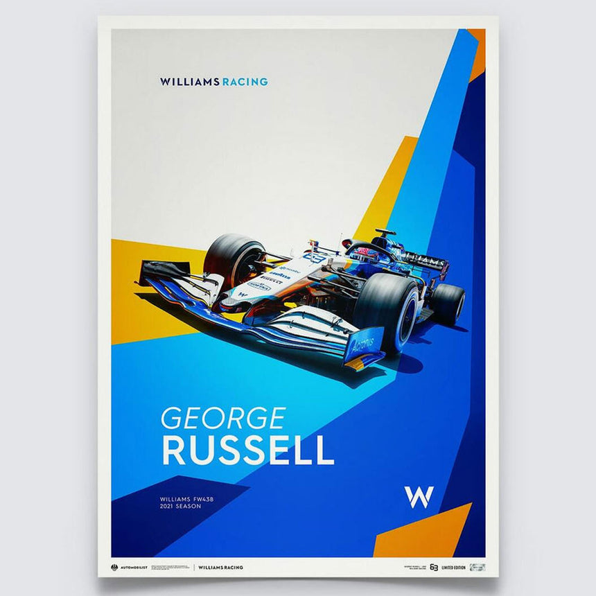 Automobilist Williams Racing George Russell 2021 Limited Edition Print Poster