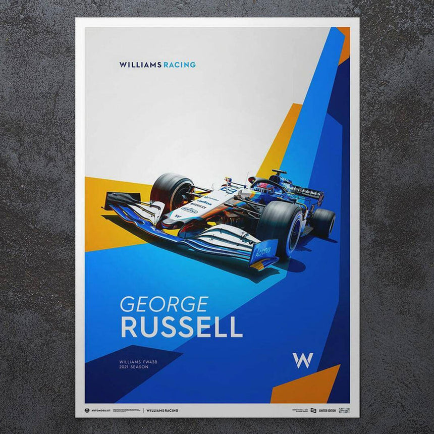 Automobilist Williams Racing George Russell 2021 Limited Edition Print Poster