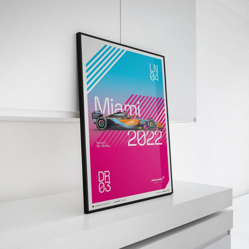 Automobilist McLaren F1 Team Miami Lando Norris & Daniel Ricciardo Print Poster