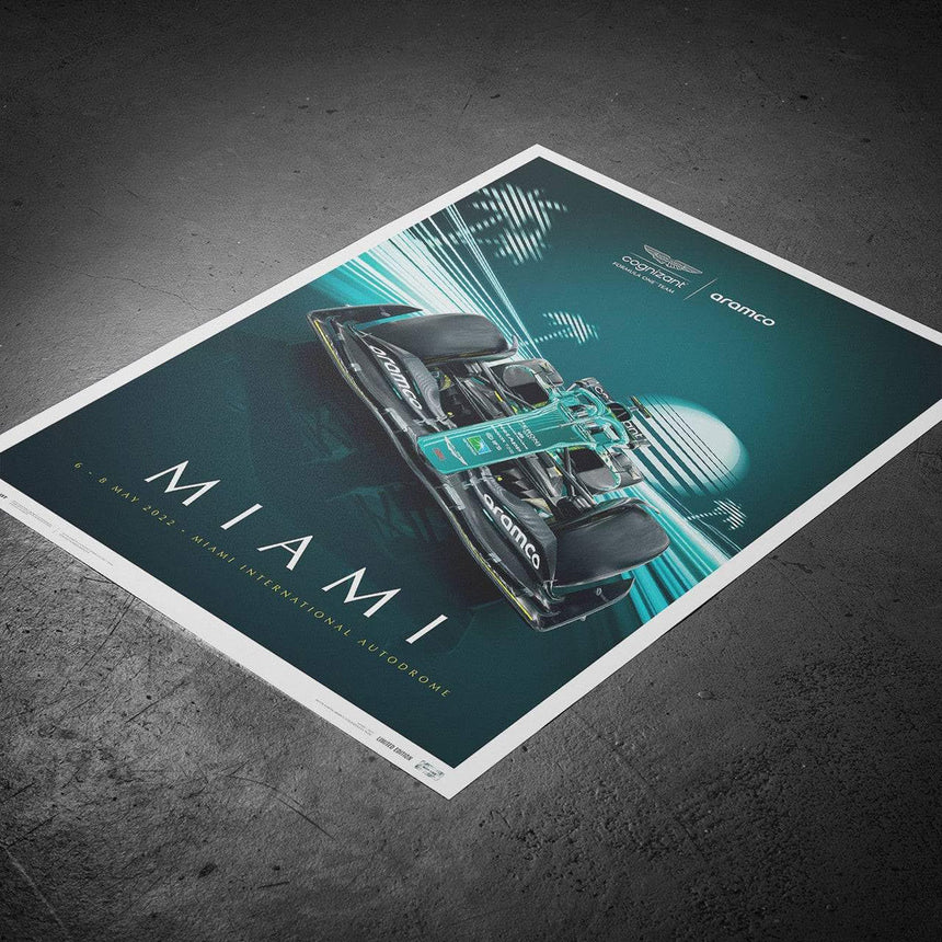 Automobilist Aston Martin Cognizant Formula 1 Team Miami 2022 Print Poster