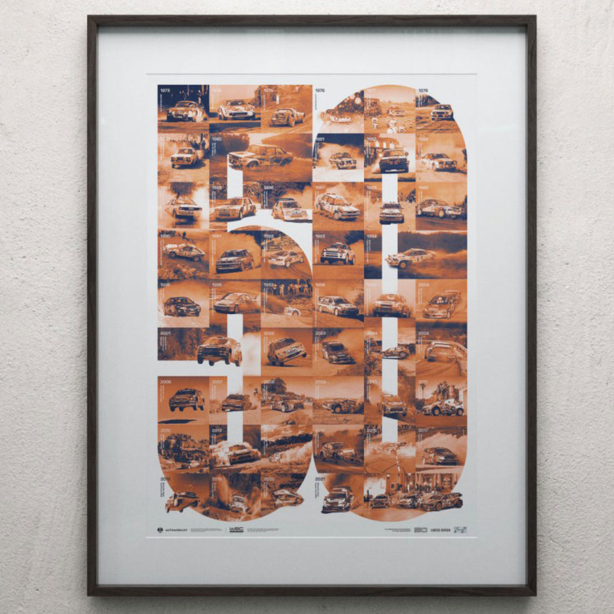 Automobilist FIA World Rally Championship 50th Anniversary 2022 Print Poster