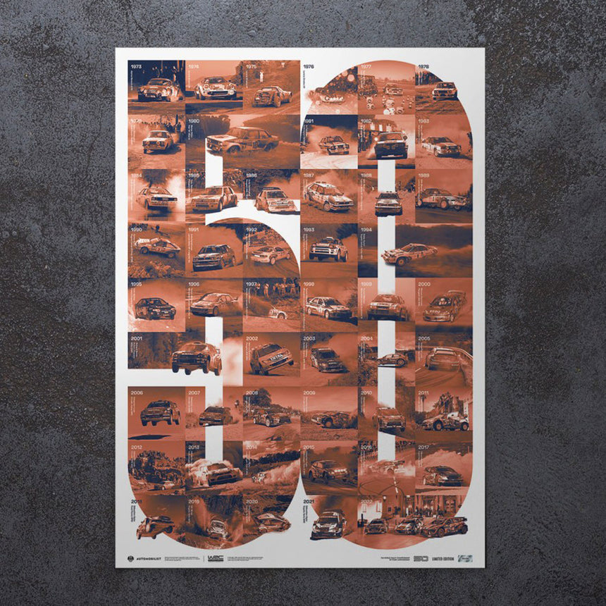 Automobilist FIA World Rally Championship 50th Anniversary 2022 Print Poster