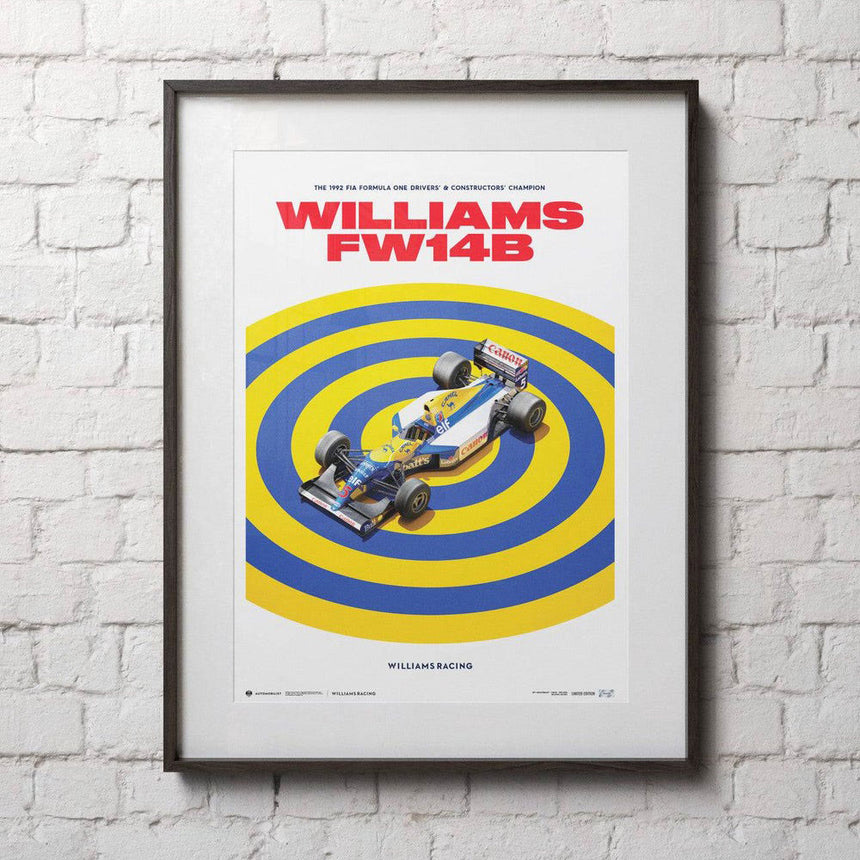 Automobilist Williams Racing FW14B 1992 F1 World Champions Williams Print Poster