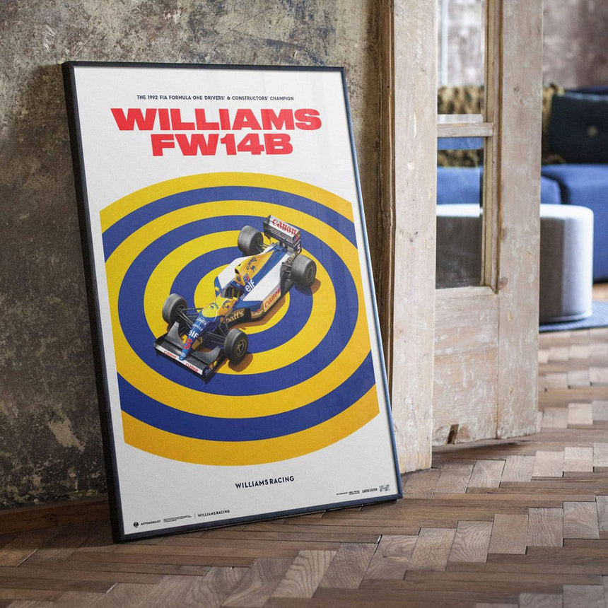 Automobilist Williams Racing FW14B 1992 F1 World Champions Williams Print Poster
