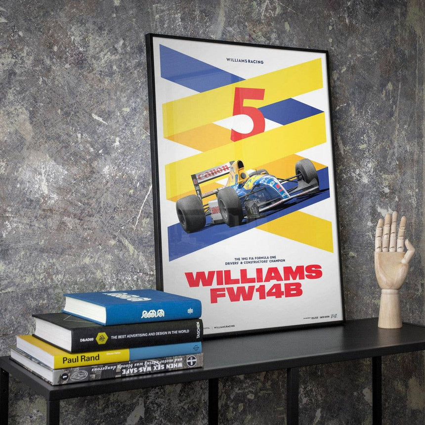 Automobilist Williams Racing Red Five F1 World Champion 1992 Print Poster