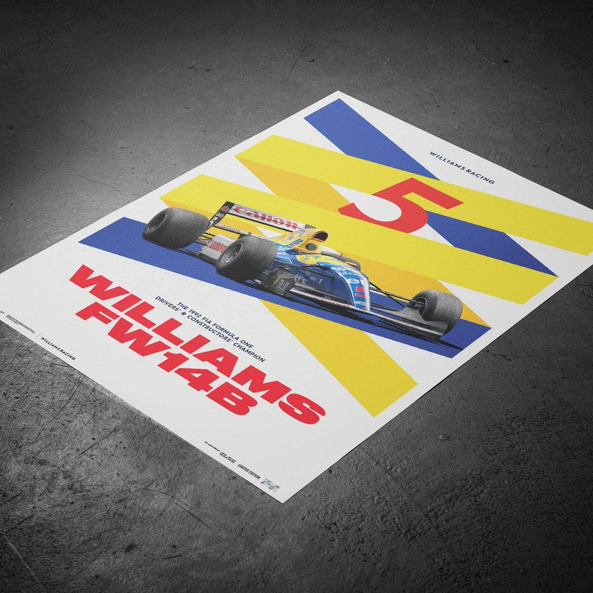 Automobilist Williams Racing Red Five F1 World Champion 1992 Print Poster