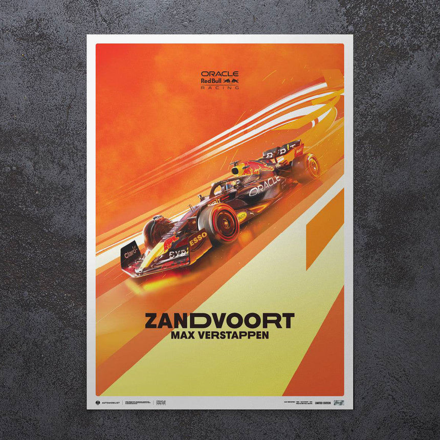 Automobilist Red Bull Racing F1 Max Verstappen 2022 Dutch Grand Prix Print Poster