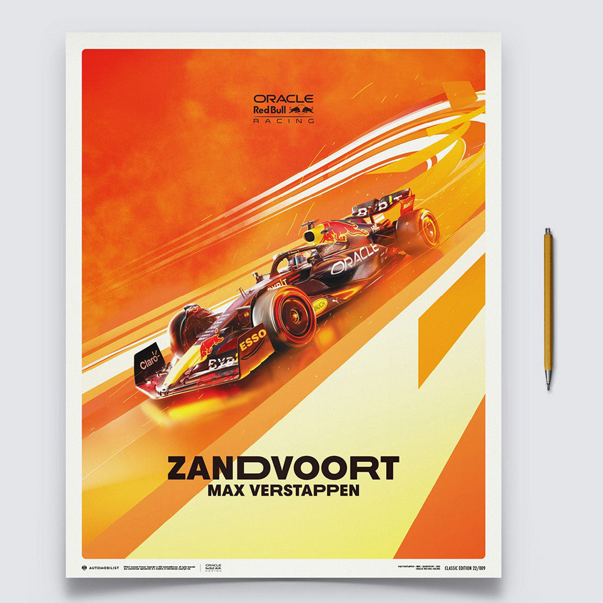 Automobilist Red Bull Racing F1 Max Verstappen 2022 Dutch Grand Prix Print Poster