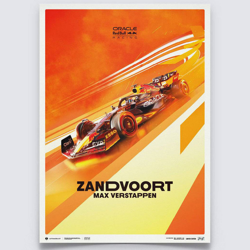 Automobilist Red Bull Racing F1 Max Verstappen 2022 Dutch Grand Prix Print Poster
