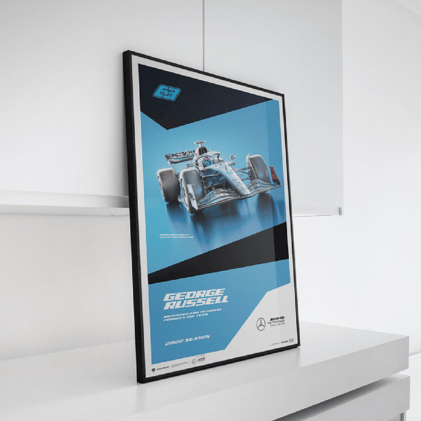 Automobilist Mercedes-AMG Petronas F1 Team George Russell 2022 Print Poster
