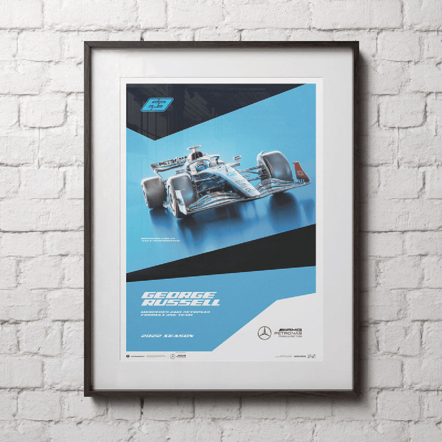 Automobilist Mercedes-AMG Petronas F1 Team George Russell 2022 Print Poster