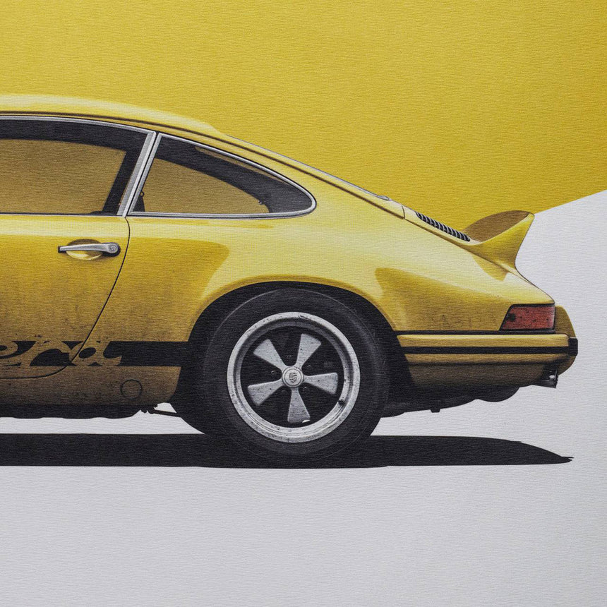 Automobilist Porsche 911 RS 1973 Yellow Print Poster
