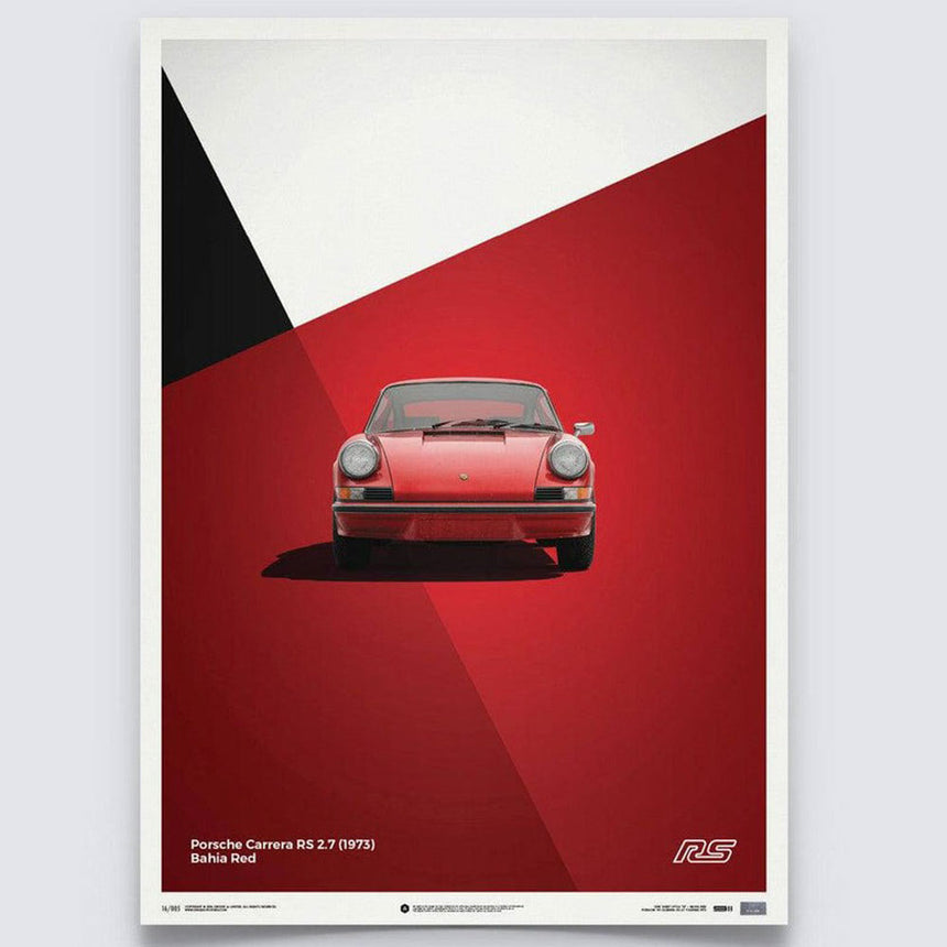 Automobilist Porsche 911 RS 1973 Red Print Poster