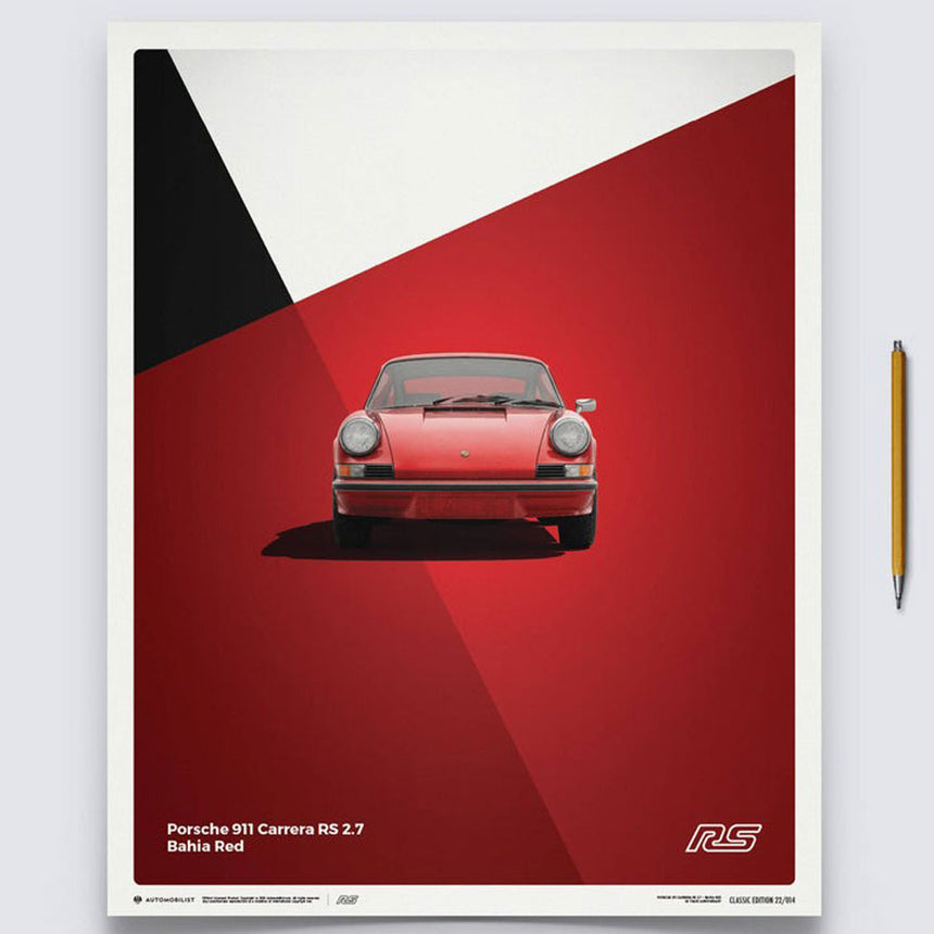 Automobilist Porsche 911 RS 1973 Red Print Poster