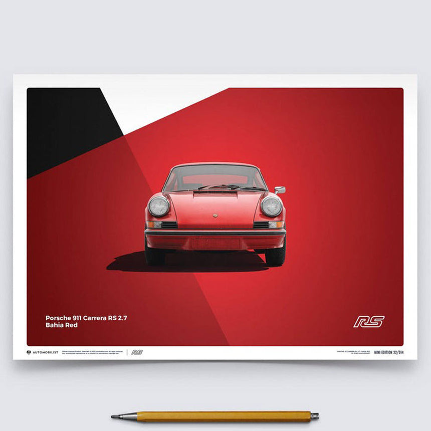 Automobilist Porsche 911 RS 1973 Red Print Poster