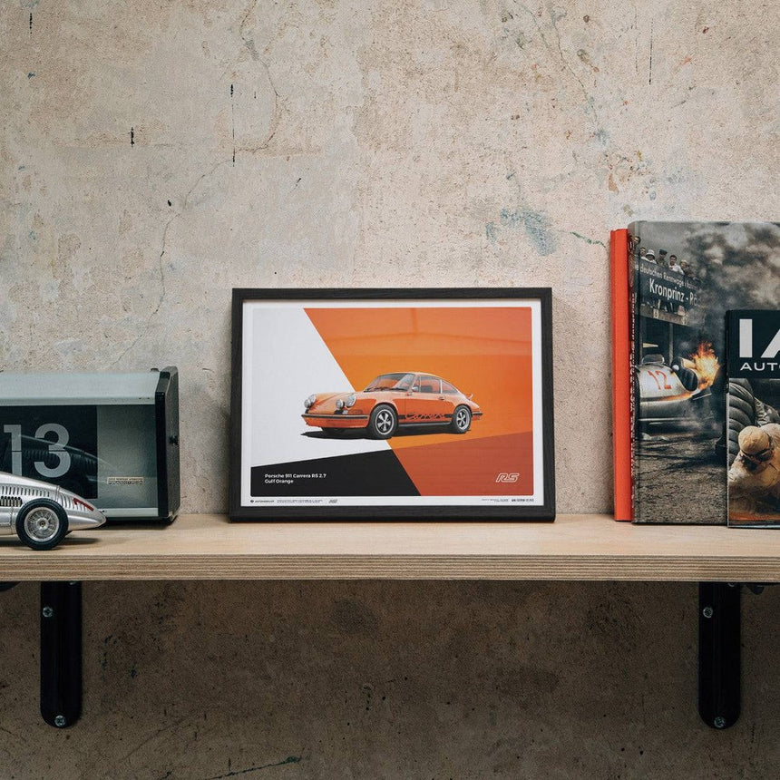 Automobilist Porsche 911 RS 1973 Orange Print Poster
