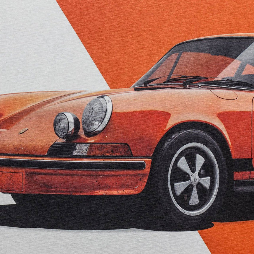 Automobilist Porsche 911 RS 1973 Orange Print Poster
