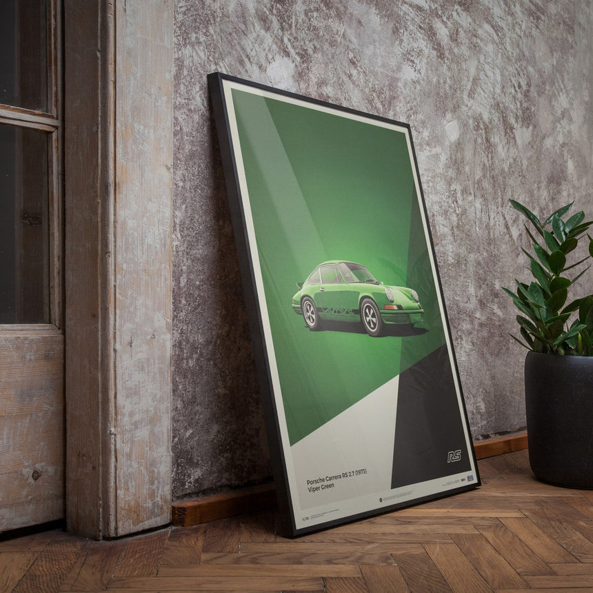 Automobilist Porsche 911 RS -1973 Green Print Poster