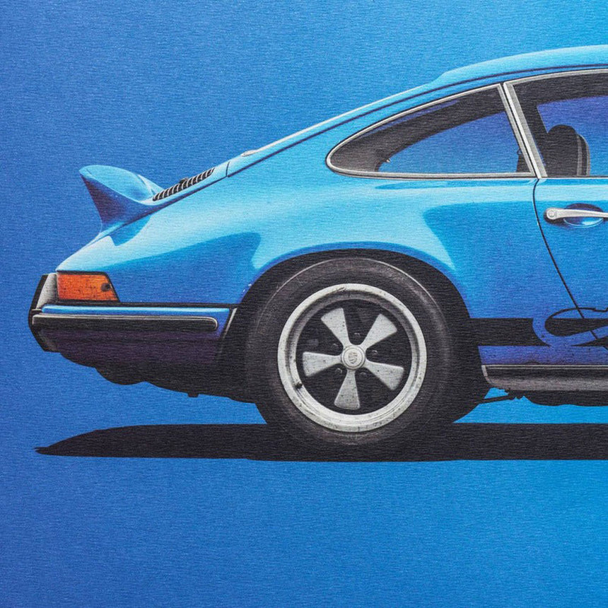 Automobilist Porsche 911 RS 1973 Blue Porsche Print Poster
