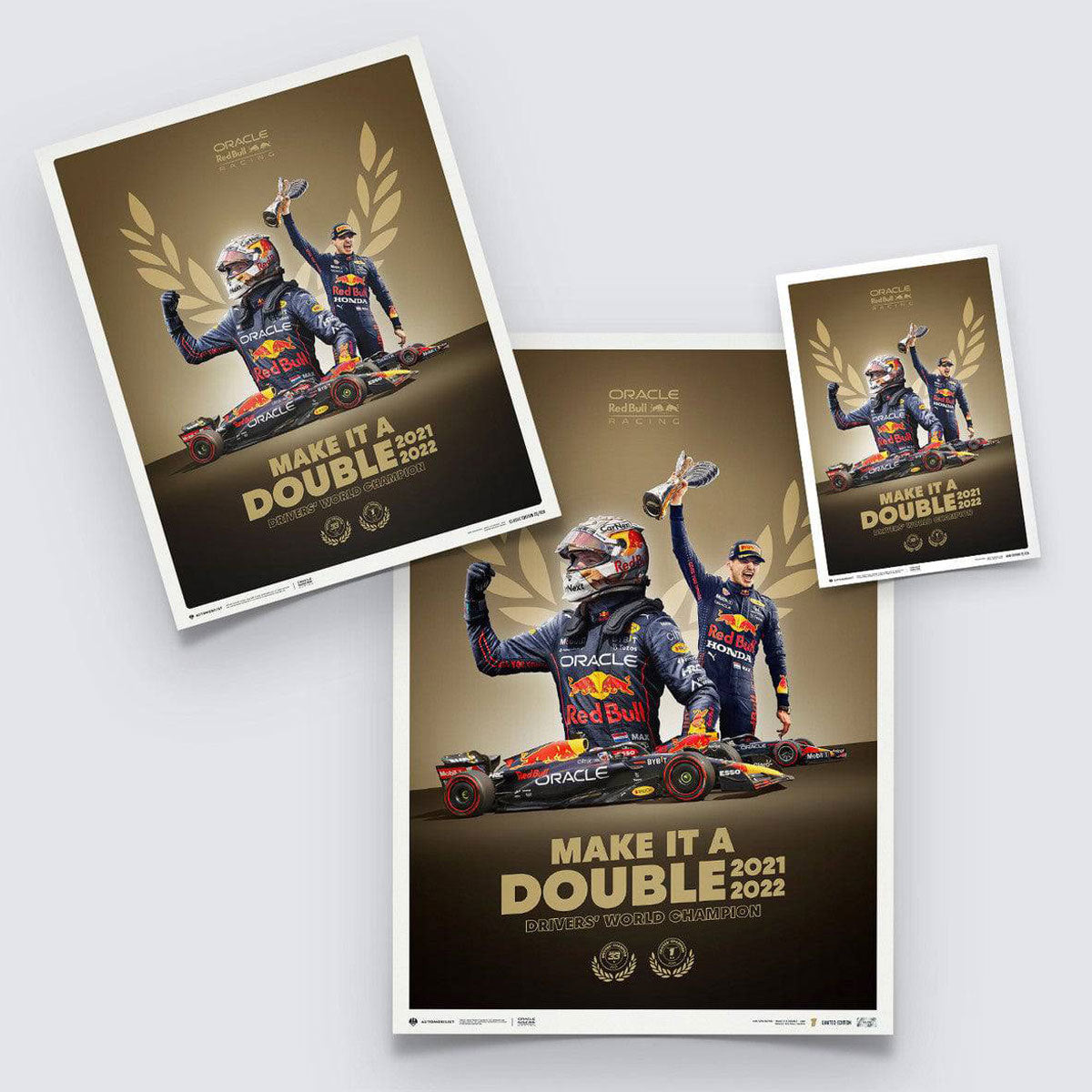 Automobilist Red Bull Racing Max Verstappen Drivers' Champion 2022 Print Poster