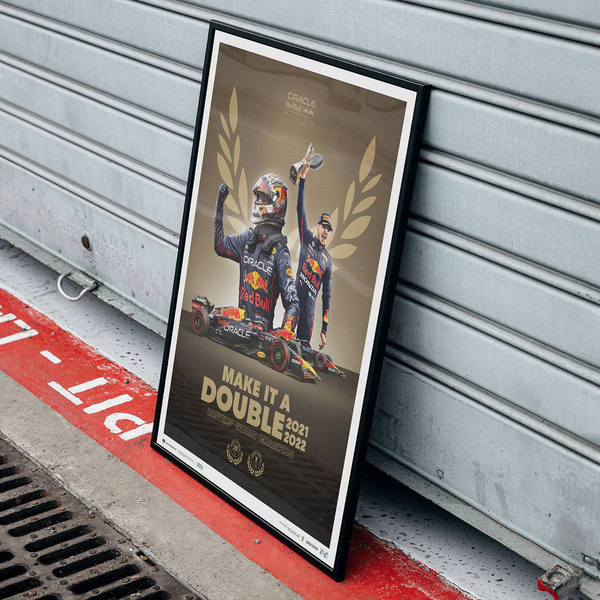 Automobilist Red Bull Racing Max Verstappen Drivers' Champion 2022 Print Poster