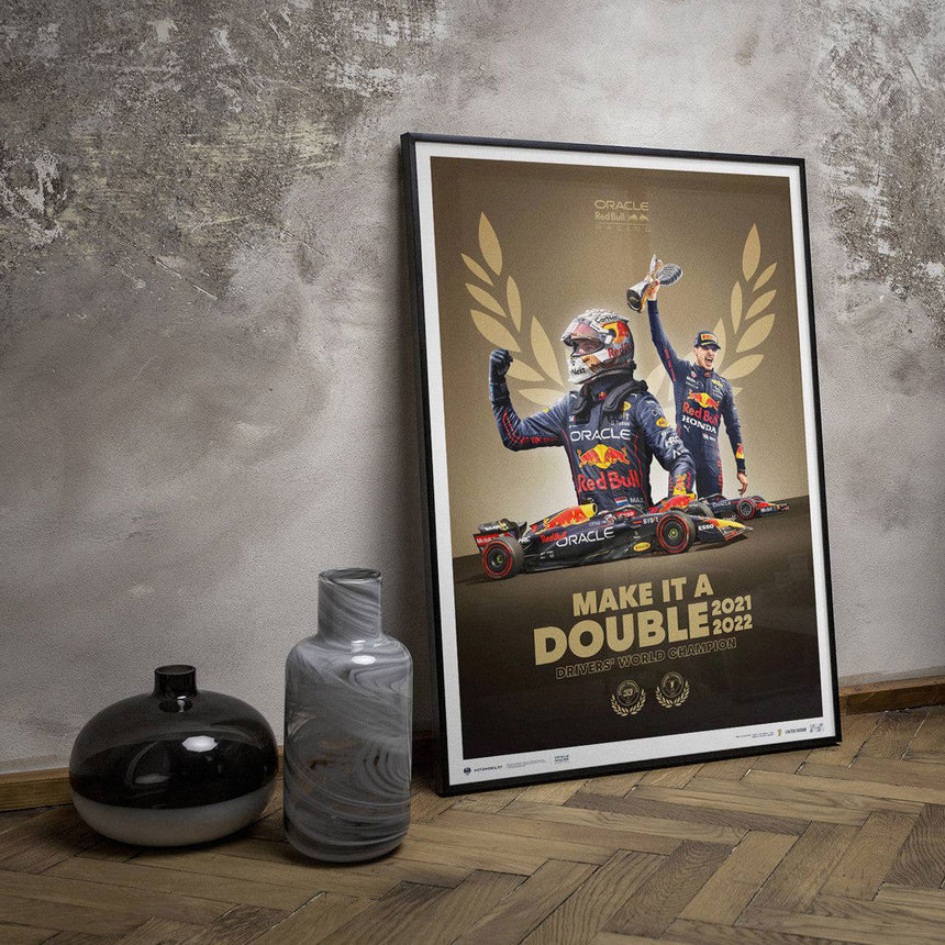 Automobilist Red Bull Racing Max Verstappen Drivers' Champion 2022 Print Poster