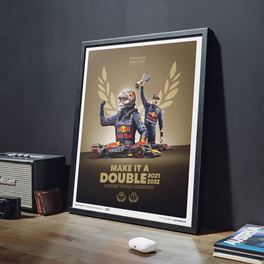 Automobilist Red Bull Racing Max Verstappen Drivers' Champion 2022 Print Poster