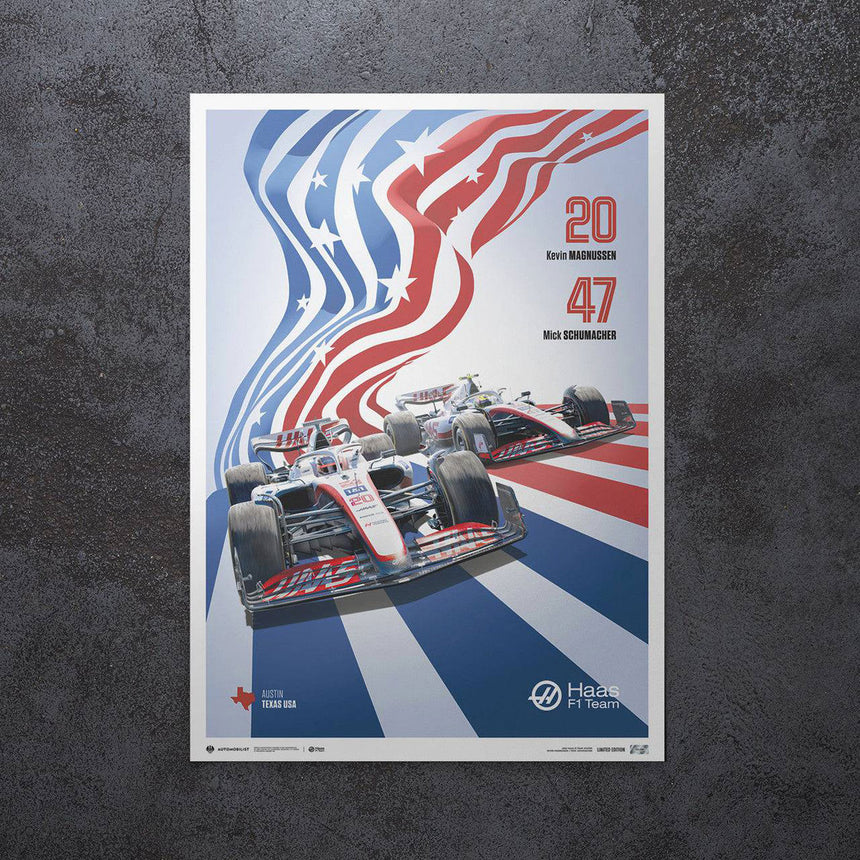 Automobilist MoneyGram Haas F1 Team United States Grand Prix 2022 Print Poster