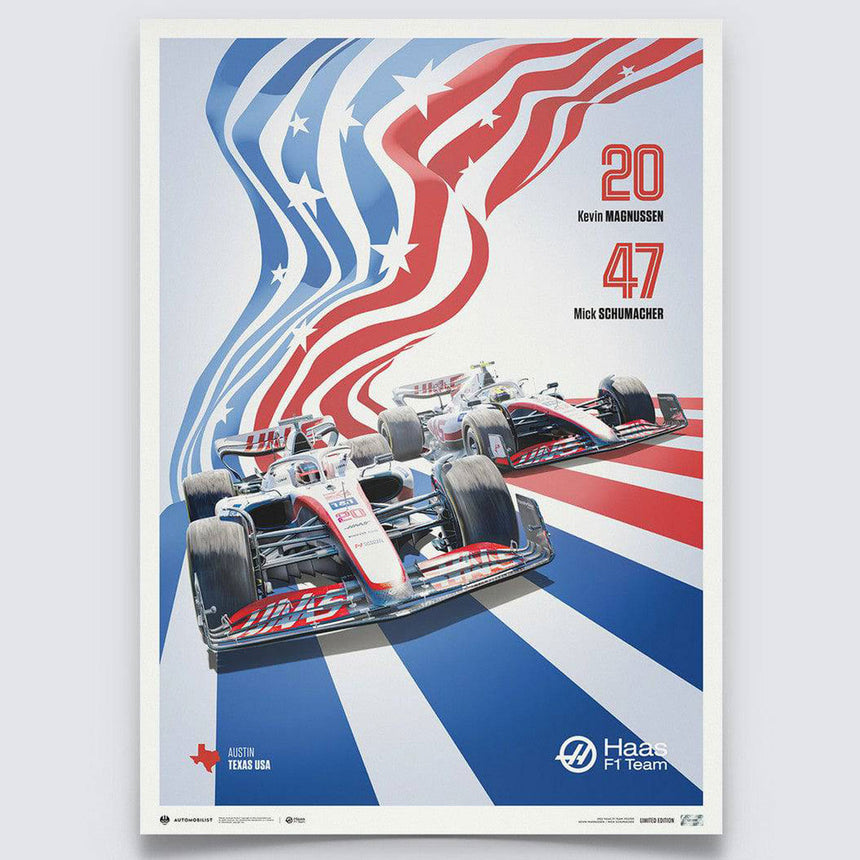 Automobilist MoneyGram Haas F1 Team United States Grand Prix 2022 Print Poster