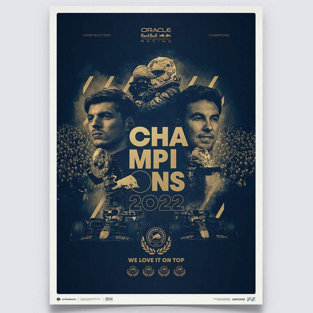 Automobilist Red Bull Racing 2022 F1 World Constructors' Champions Print Poster