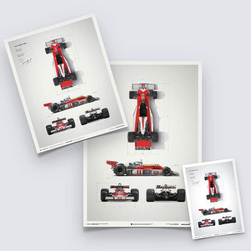Automobilist McLaren M23 James Hunt Blueprint Japanese GP 1976 Print Poster
