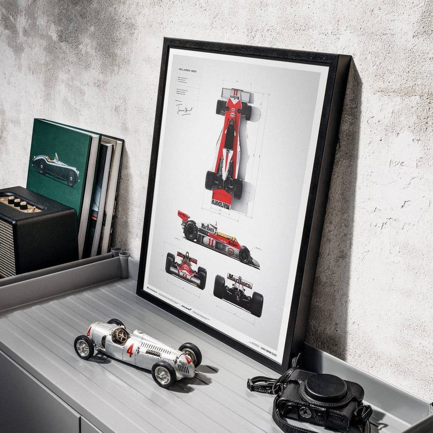 Automobilist McLaren M23 James Hunt Blueprint Japanese GP 1976 Print Poster