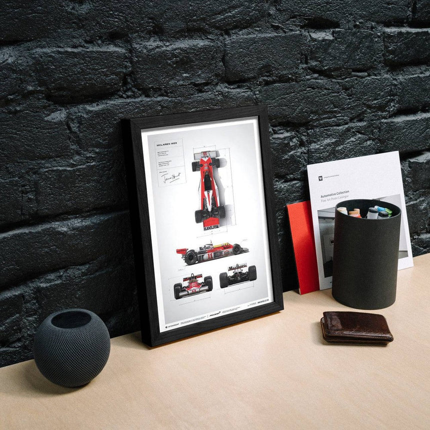 Automobilist McLaren M23 James Hunt Blueprint Japanese GP 1976 Print Poster