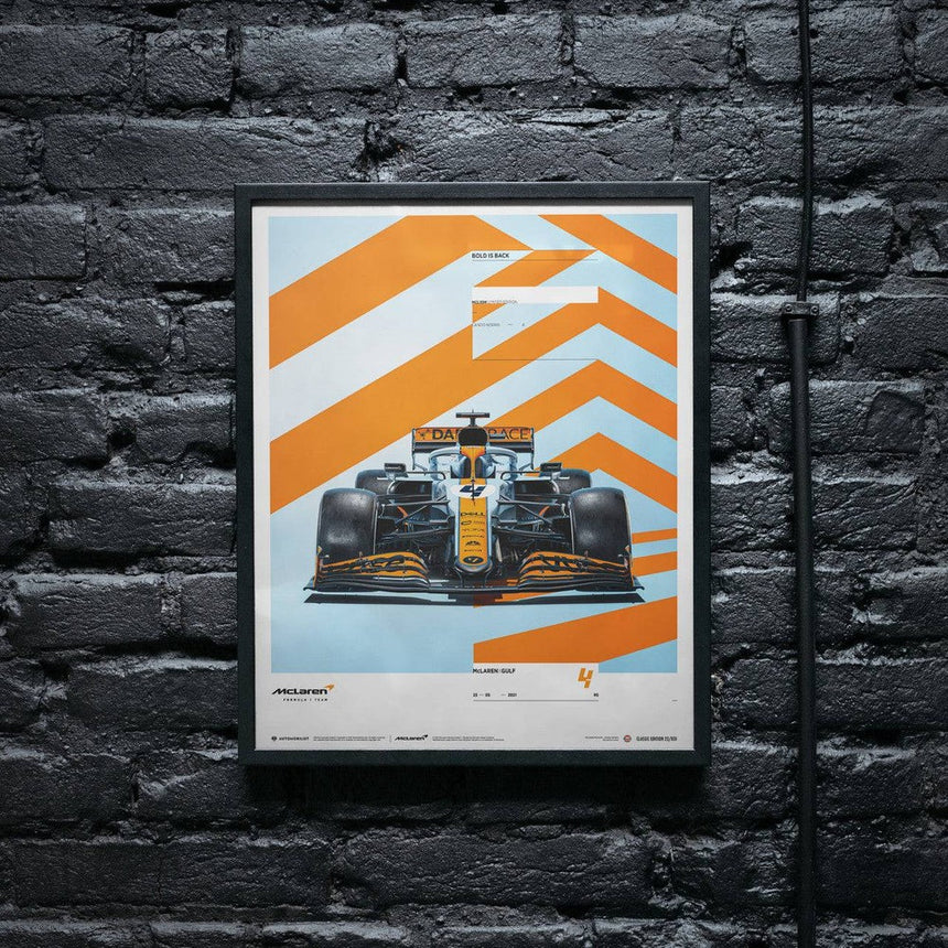 Automobilist McLaren x Gulf 2021 Livery Lando Norris Print Poster