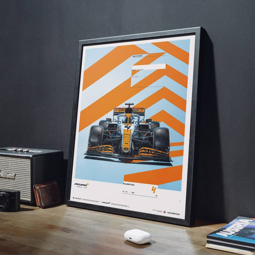 Automobilist McLaren x Gulf 2021 Livery Lando Norris Print Poster