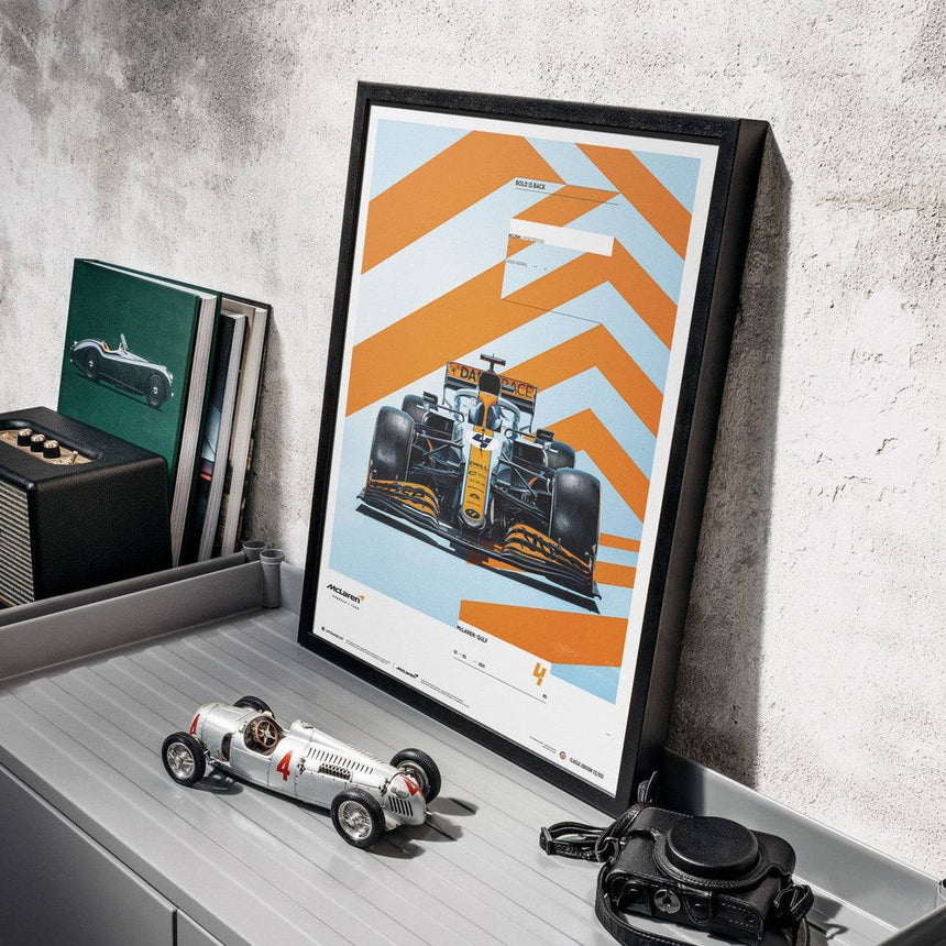 Automobilist McLaren x Gulf 2021 Livery Lando Norris Print Poster