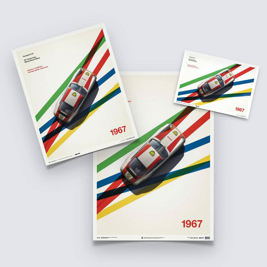 Automobilist Porsche 911R BP Racing Monza 1967 Print Poster