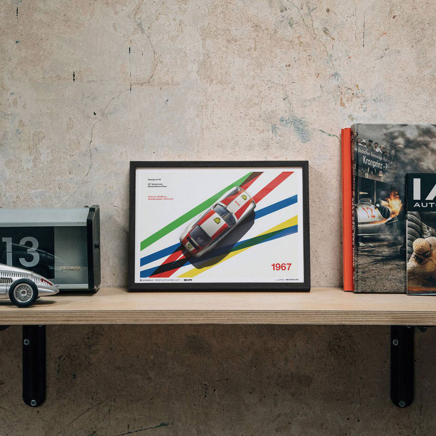 Automobilist Porsche 911R BP Racing Monza 1967 Print Poster