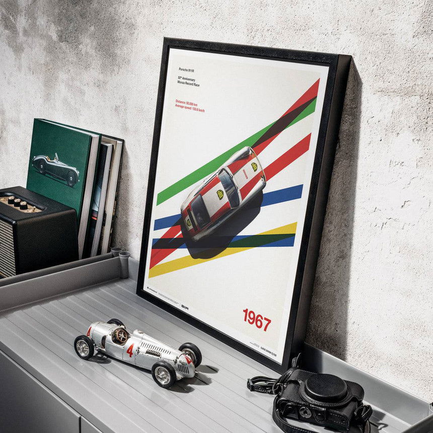 Automobilist Porsche 911R BP Racing Monza 1967 Print Poster