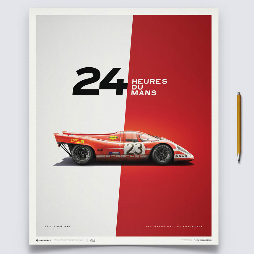 Automobilist Porsche 917 Salzburg 24 Hours of Le Mans 1970 Print Poster