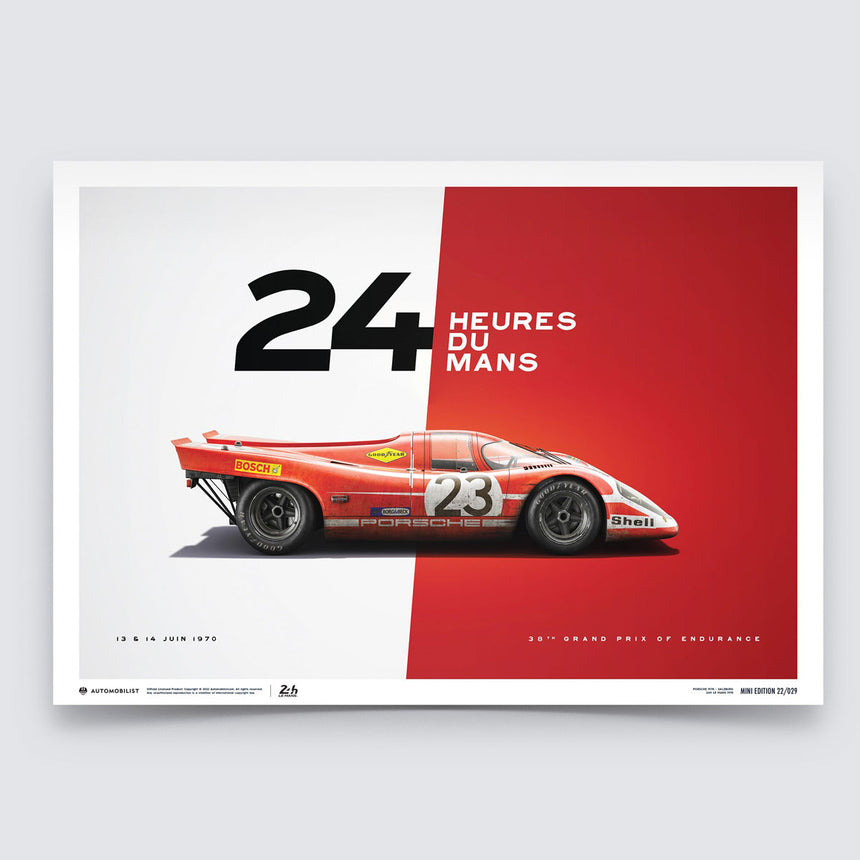 Automobilist Porsche 917 Salzburg 24 Hours of Le Mans 1970 Print Poster