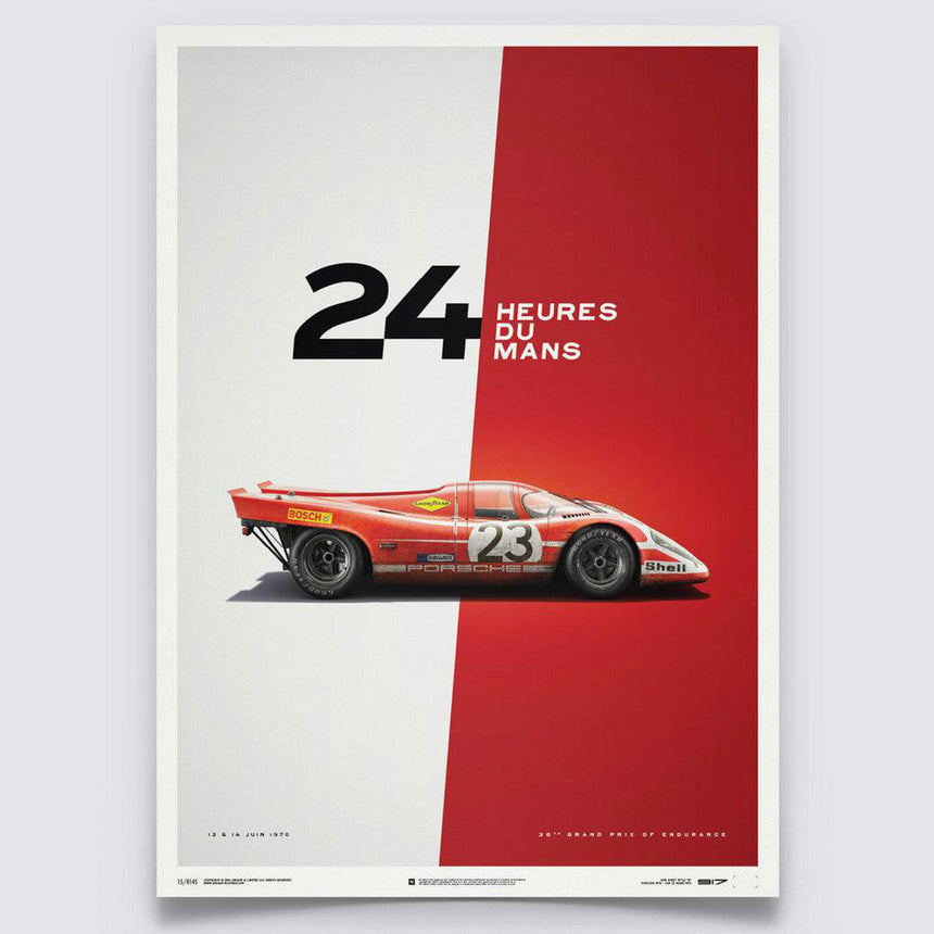 Automobilist Porsche 917 Salzburg 24 Hours of Le Mans 1970 Print Poster