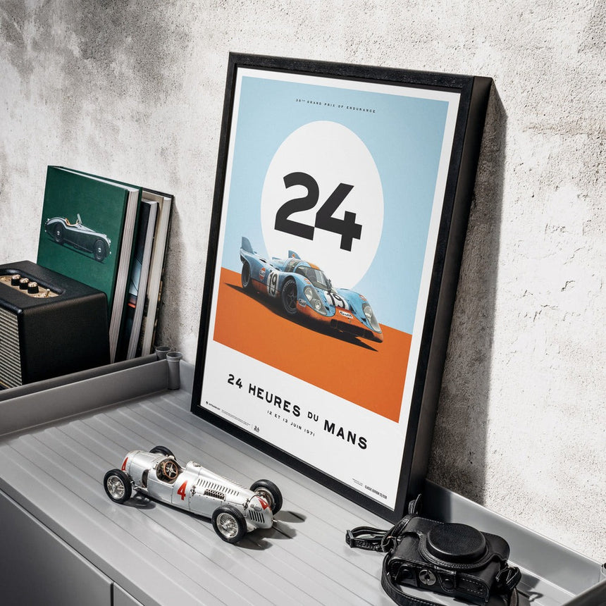 Automobilist Porsche 917 Gulf 24 Hours Of Le Mans 1971 Print Poster