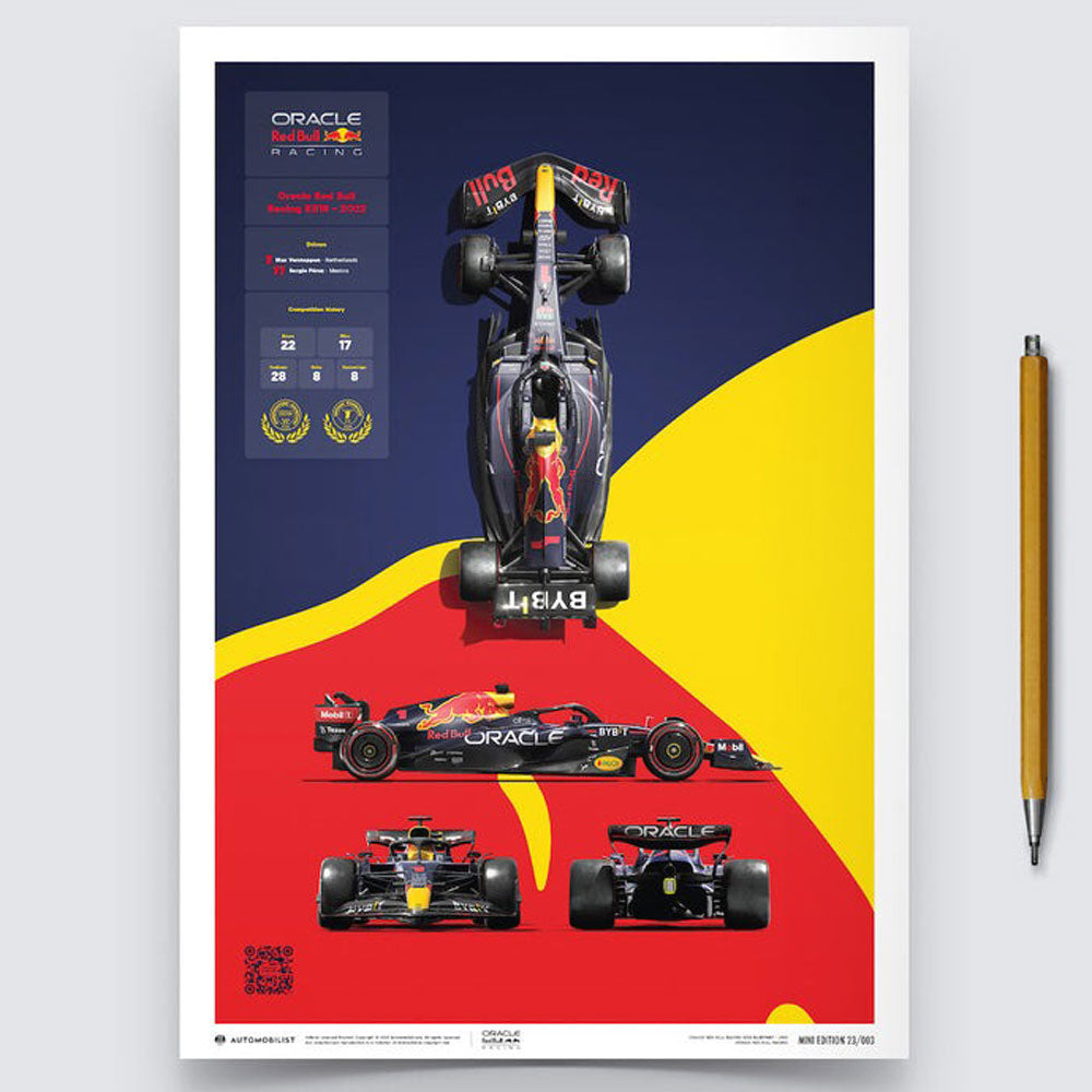 Automobilist Oracle Red Bull Racing RB18 Blueprint 2022 Print Poster